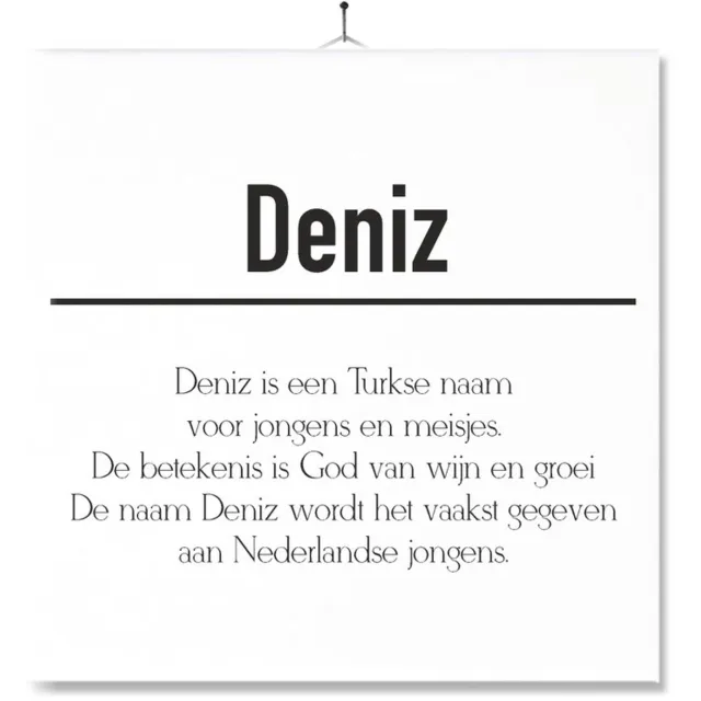 MC Living Tegel Met Opdruk | Betekenis | Kado | Cadeau | Met Naam - Deniz Multi-Color
