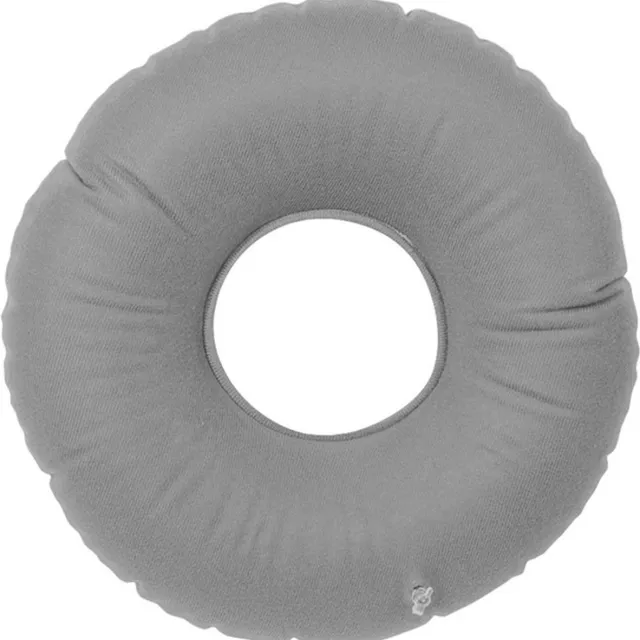 WiseGoods Luxe Opblaasbaar Kussen Voor Aambeien - Ring Kussens - Gezondheid - Postpartum Donut - Stoelkussen - Grijs 34CM