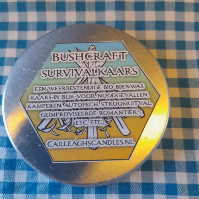 cailleagh's candles and gifts Bijenwas kaars, bushcraft noodkaarsje geel