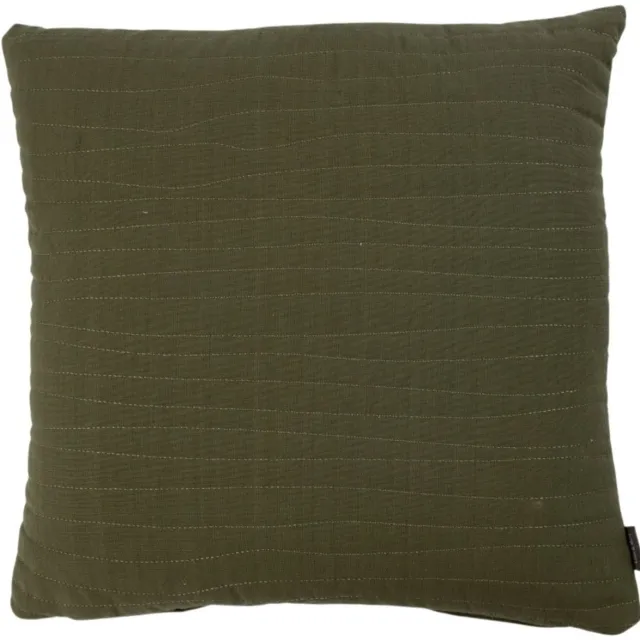 Linen & More Uneven stitching - sierkussen - leger groen - 45 x 45 cm