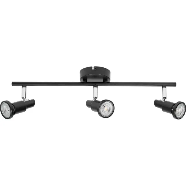 LEDVANCE LED SPOT GU10 3 x 3,4W, 690lm, zwart, 2.700K kleurtemperatuur, warm witte lichtkleur, tijdloos ontwerp, vervangbare ledlamp, ideaal voor interieurs, CRI 90, verstelbare koppen