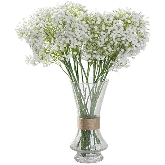 NUVEX Witte kunstbloemen boeket met kleine bloemknoppen kunstbloemen decoratie 600 stuks fijne bloemetjes op stelen voor vaas interieur en tafel decoratie Wit, Groen