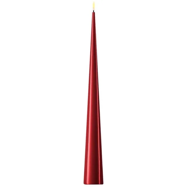 Deluxe Homeart Led Kaars Bourgogne 5 x 38 cm (1x Christmas Cone Candles) net een ECHTE kaars Bordeaux