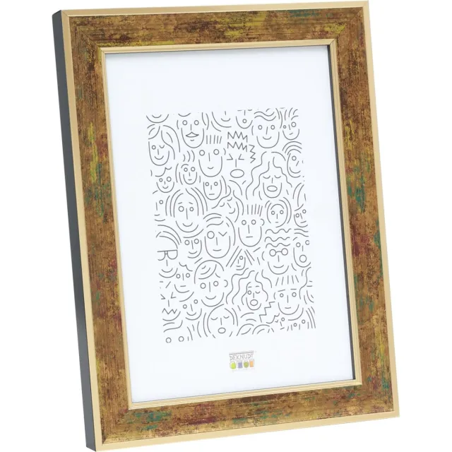 Deknudt Frames fotolijst S40JB2 - goud met zwarte zijkant - 24x30 cm