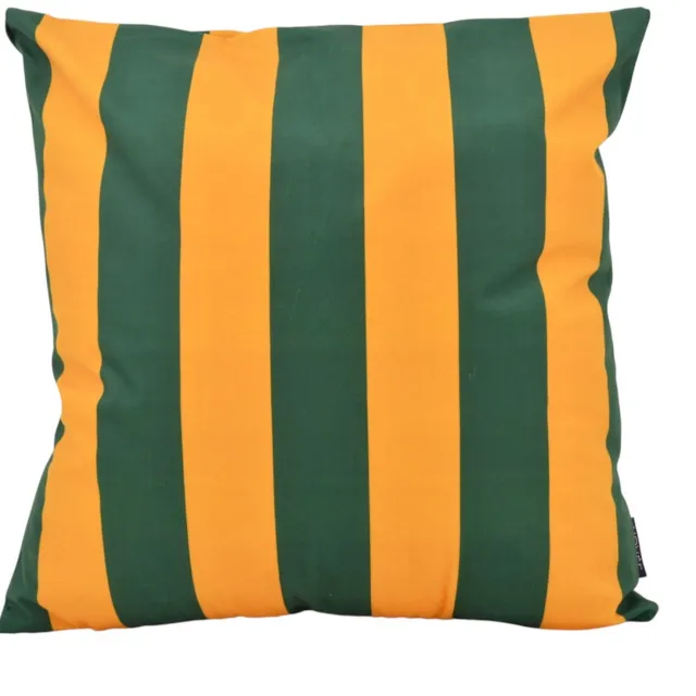 NOVÉE Streep Groen/Okergeel Kussenhoes | 45x45 cm | Katoen/Polyester okergeel/donkergroen