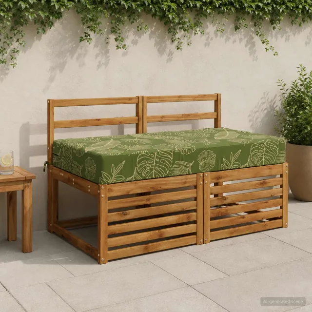 vidaXL Zitkussen SOEST 100% Polyester Bladontwerp 120 x 60 x 15 cm Groen