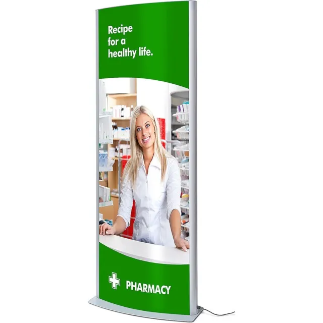 Arcuato Poster Licht Totem 70 X 100 cm - TL2X70X100LED - Horeca & Professioneel Zilver