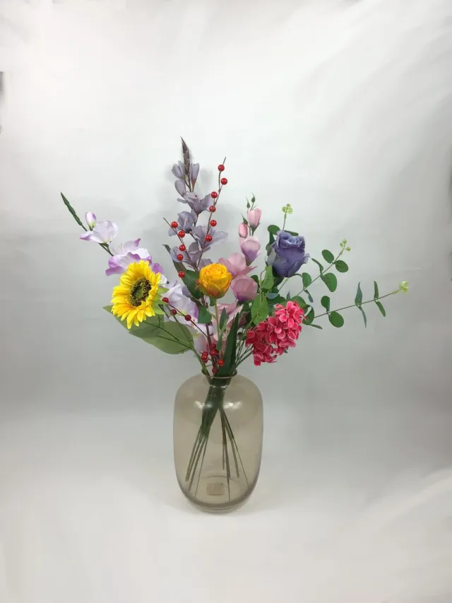 The Bloomistic Company The Bloomistic® – Zijden Boeket – 70-80 cm hoog – Kunstbloemen – nepbloemen – housewarming cadeau – decoratie – decoratie woonkamer Radiant Bloom