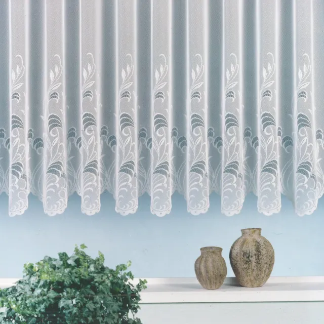 Unyqoos Witte Jacquardvitrage met Rimpelband voor Elegante Raambekleding