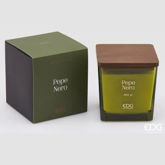 Enzo De gasperi - EDG EDG Enzo De Gasperi Geurkaars Pepe Nero Houten deksel H11,5 groen