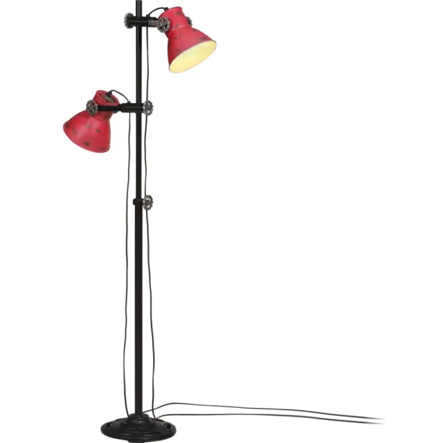 vidaXL Vloerlamp 25 W E27 25x25x90/140 cm verweerd rood