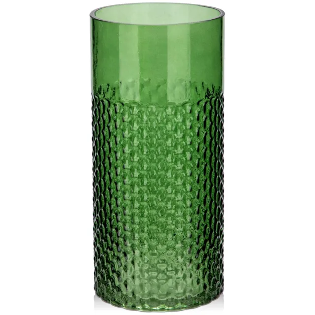 Imperatoris Glazen Vazen / Glazen Flessen – Mini Decoratieve Vaas Flesjes – Helder Glas – Inclusief Strik – 11 x 23.5 cm – Groen