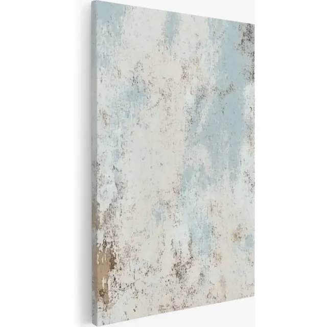 Saammp Canvas Schilderij - Blauwe wanddecoratie- Abstract - Blokken - 75x100 - Foto op canvas - Wanddecoratie - Muurdecoratie Woonkamer - Kantoor Decoratie Multicolor