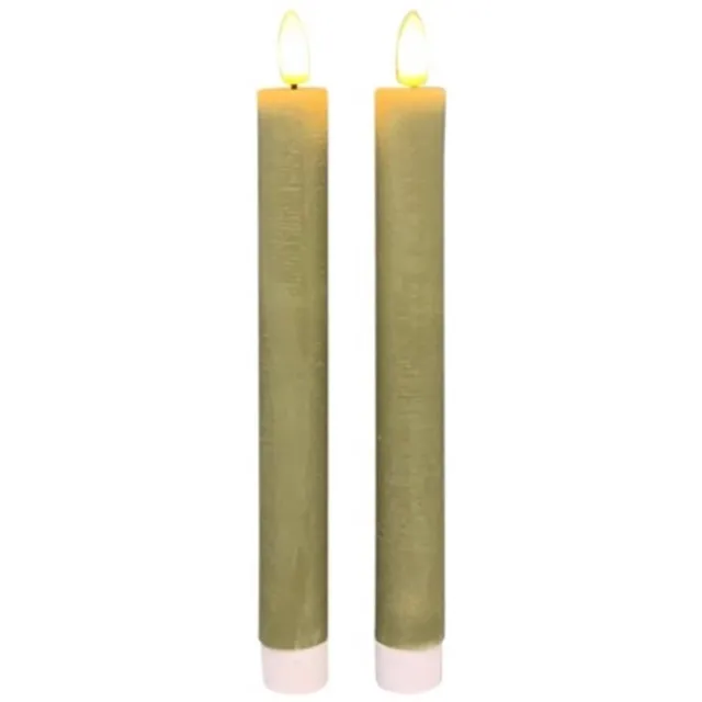 Exner LED Kaars Set van 2 Lumière, 2x2x22 Groen