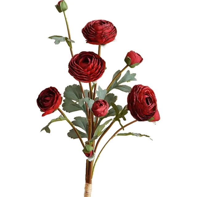 Globalgiftshop Steelbloem - kunstbloem Pioenroos 57 cm 7 knoppen rood