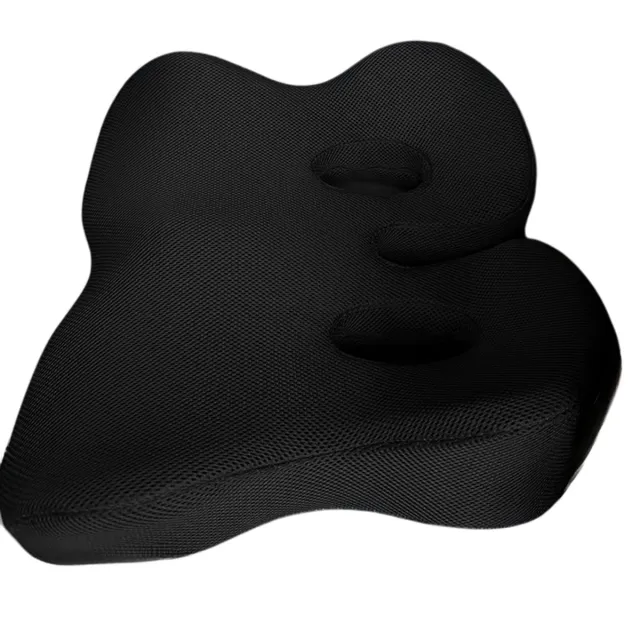 rimmo Memory Foam Autostoelkussen – Ergonomisch Ademend Stoelkussen voor Auto – Zitkussen Ondersteuning Bestuurders – Verlicht Rugpijn, Zitpijn, Aambeien en Ischias – Comfortabel Auto Stoel Pad Zwart