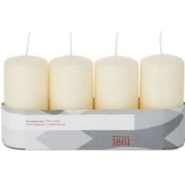 Trend Candles 20x Cremewitte cilinderkaars/stompkaars 5 x 10 cm 18 branduren - Geurloze kaarsen - Woondecoraties
