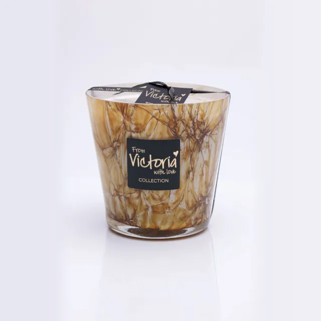 VICTORIA WITH LOVE Kaars - Geurkaars - Marble Brown - Medium Glas bruin