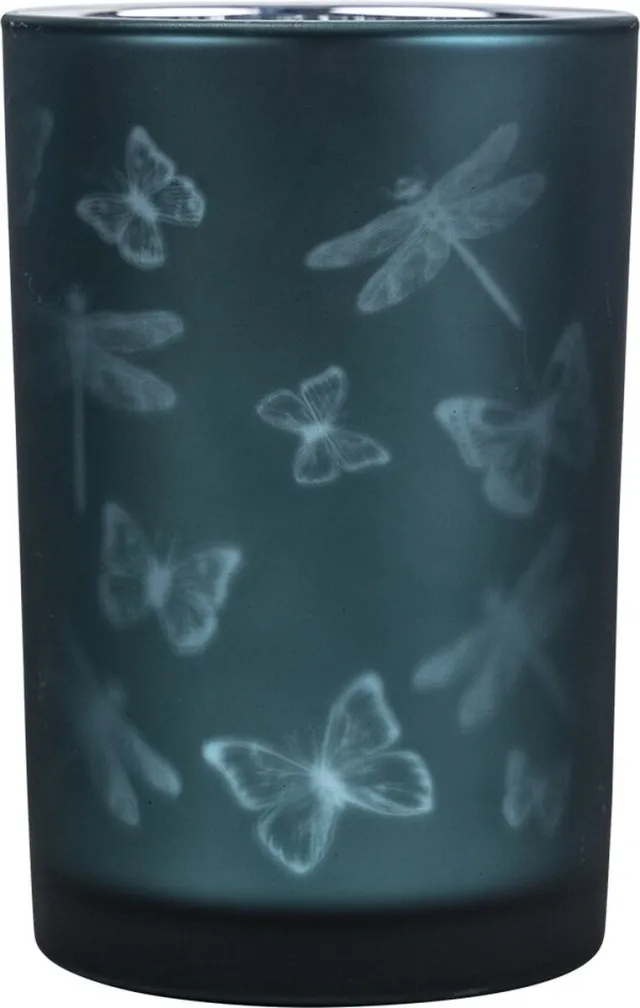 Mars & More Insecten - waxinelichthouder - petrol glas large Blauw
