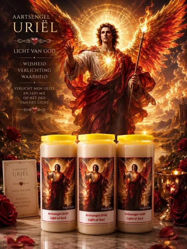 Angeltopia Noveenkaars Aartsengel Uriël (3 stuks) - Voor Wijsheid & Helderheid, Licht van God Wit