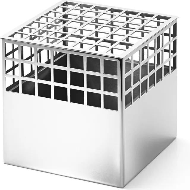 Georg Jensen Matrix Vaas Cube - 12,6x12,6x12,6 - RVS Zilverkleurig