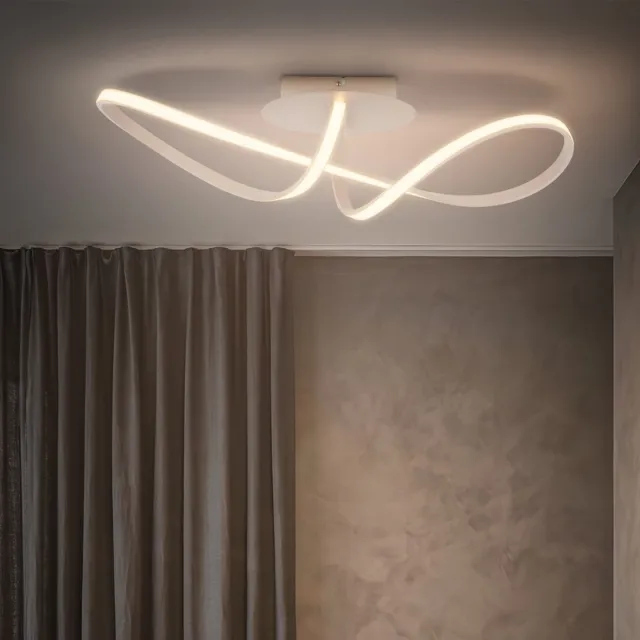 B.K.Licht BRILONER Swirl - Plafondlamp - warm wit licht - slaapkamer lamp - verlichting - plafonniere woonkamer - 22W - 63cm - beige
