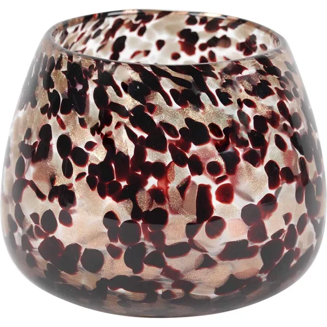 Rasteli Vaas - glas - rood - D20 x H17 cm - Opening 15 cm