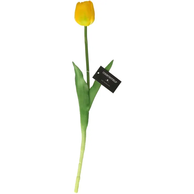 Countryfield Countryfield Kunstbloem Tulp Tulipa - 44 cm - geel - Real Touch - kunst zijdebloemen