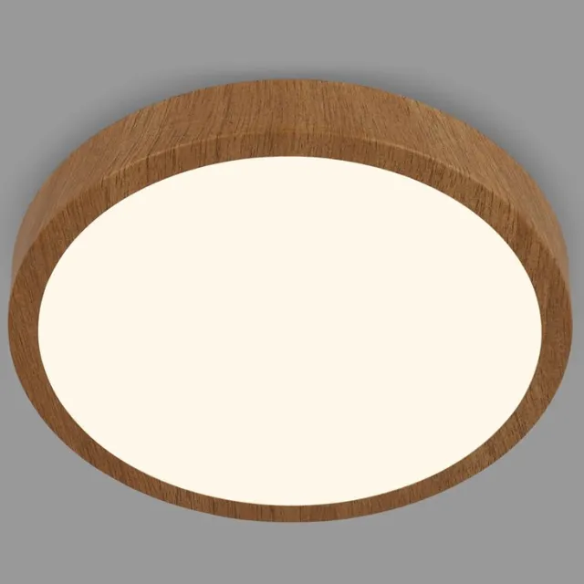 Briloner LED Plafondlamp - plafonniére met houtlook - 3.000K warm wit licht - 24W - Ø38cm