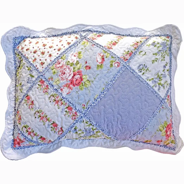 Lavandoux Woontante - Sierkussen - Blauwe Patchwork - 70x50 cm