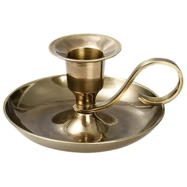 Ibenzoa Klassieke Messing Goudkleurige Kandelaar van 5 cm Hoog voor Decoratieve Kaarsen