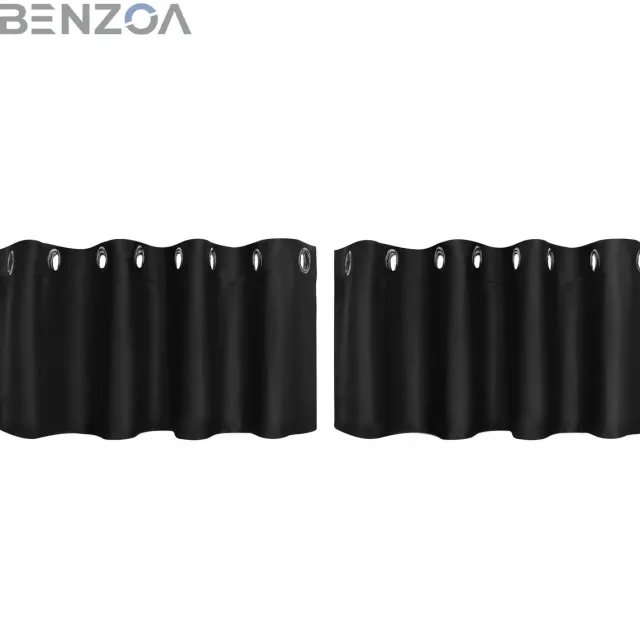 Ibenzoa Set van 2 Gordijnen - Zwart - 46x132 cm - Polyester