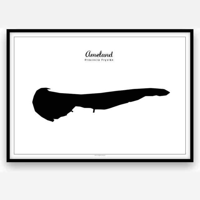 ikwileenposter Ameland eilandposter - Zwart-wit