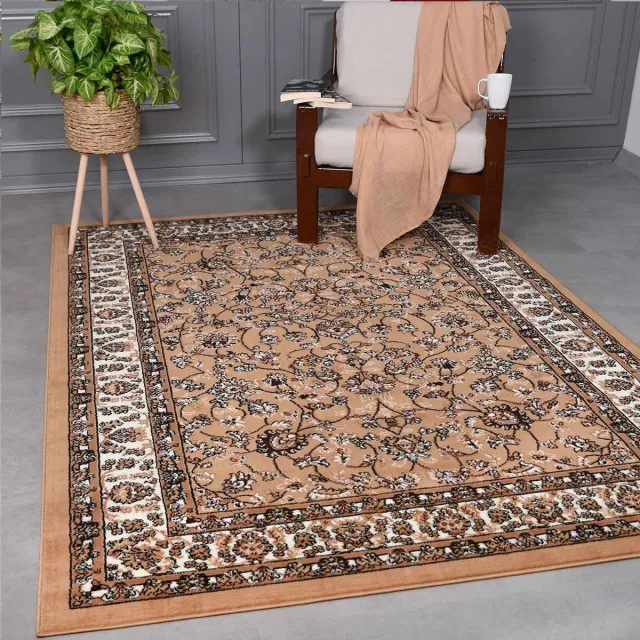 flycarpets Klassiek Beige Vloerkleed Skazar - Oosters motief - Perzisch Tapijt - 200x290 cm