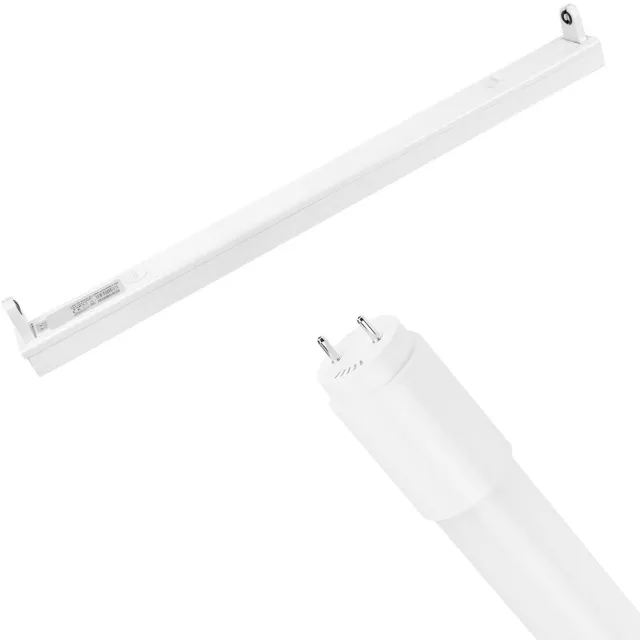 BES LED LED TL Armatuur met T8 Buis - Aigi Dybolo - 60cm Enkel - 9W - Natuurlijk Wit 4000K - IP20