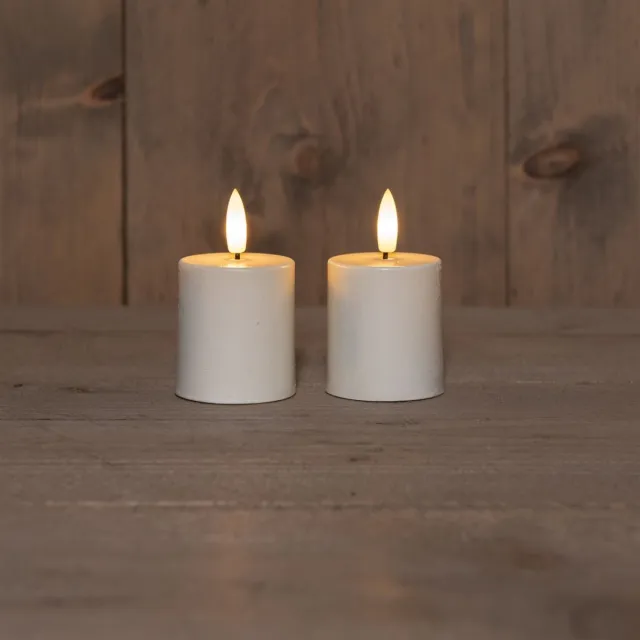 Annas Collection B.O.T. 2Pcs 3D Wick White Candle kaars 4,5X8 cm 2X2Aaa Anna's Colle... wit