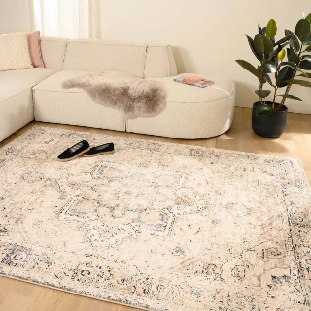 Tapeso Vintage vloerkleed - Fancy Classic crème/beige 80x150