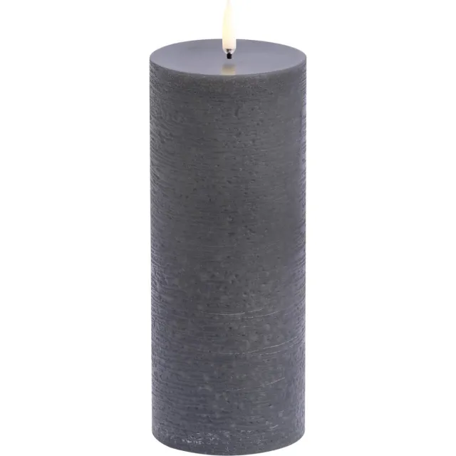 Uyuni led-kaars Melted 7,8 x 20cm grey Grijs