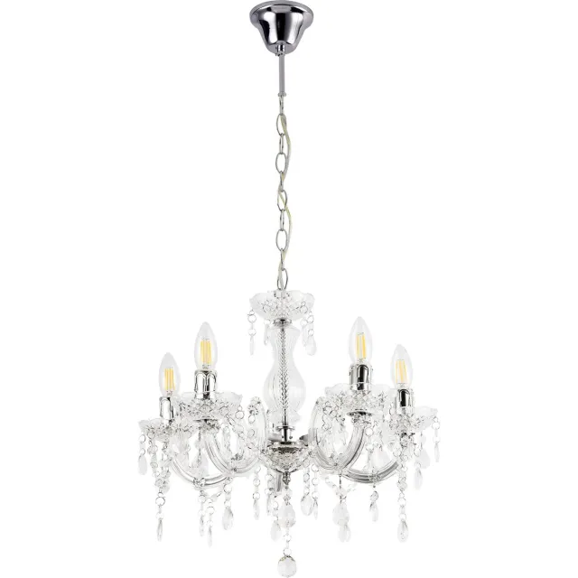 lux.pro Kroonluchter Weimar 5-armig Ø35 cm 5xE14 wit