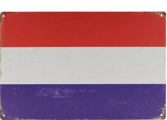 Vintage art Wandbord – Nederlandse Vlag - Boeren protest - Franse Vlag - Retro - Wanddecoratie – Reclame bord – Restaurant – Kroeg - Bar – Cafe - Horeca – Metal Sign – 20x30cm Multi