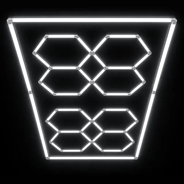 Dita Hexagon Studio LED Verlichting - Wit Licht - Hexagon LED Panelen - Garage Verlichting - Kapsalon Verlichting - Barbershop Verlichting - Auto Detailing - Salon Verlichting - LED Plafondverlichting - HLT4PC