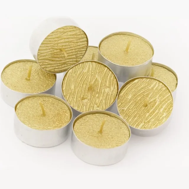 Feeric lights & Christmas Gouden Glitter Kaarsjes - Gouden Glitters theelichtjes - 2 sets