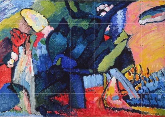 IXXI Improvisation 4, Kandinsky & Bridgeman Images - 140 x 100 cm - Grote wanddecoratie en posters - Olieverf, Kleurrijk, Abstract, Klassiek Blauw / Kleur