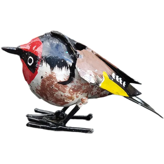 Zimba Arts Floz Design vogelbeeld goudvink - metalen vogeltje - gerecycled metaal - fairtrade divers