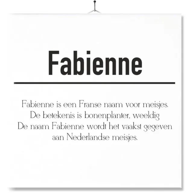 MC Living Tegel Met Opdruk | Betekenis | Kado | Cadeau | Met Naam - Fabienne Multi-Color