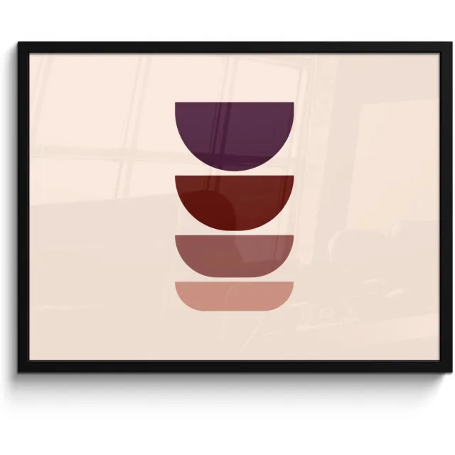 FrameYourWall Poster in lijst - Fotolijst 70x50 cm - Posters - Harmonieus - Symmetrisch - Rood - Posterlijst zwart - Decoratie - Wanddecoratie woonkamer - Muurdecoratie slaapkamer