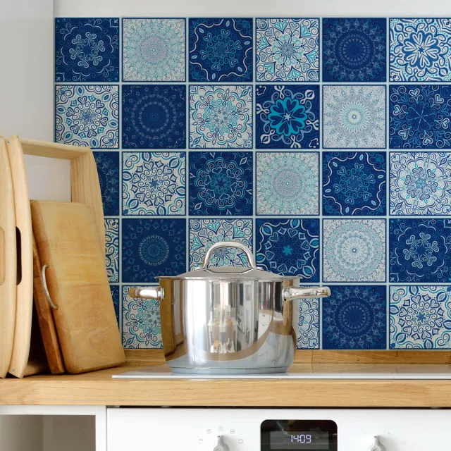 Ambiance Sticker Zelfklevende tegelmuurstickers voor keuken en badkamer - 30 Boheemse tegelstickers IZTAMA - 30 stickers 20x20cm Multi color