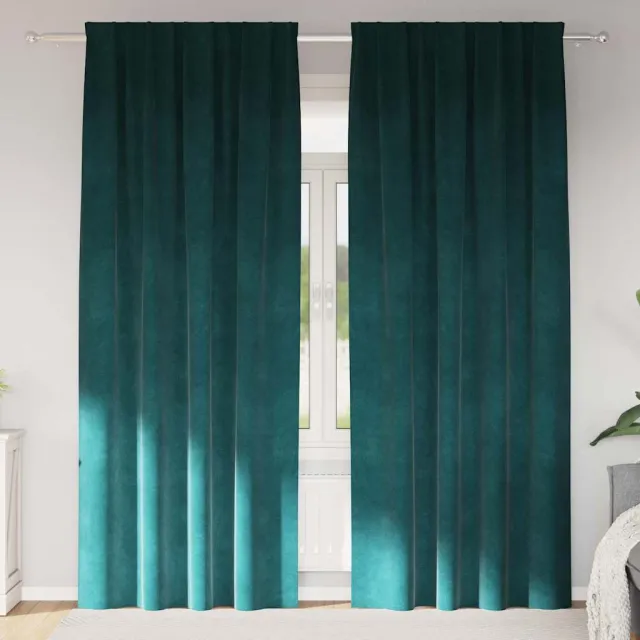 vidaXL Gordijnen 2 st Donkergroen 140 x 225 cm fluweel groen