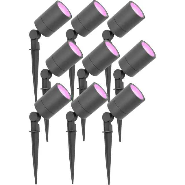 LEDVION 9X SMART Wifi LED Prikspots Antraciet - IP65 - 5W - 1M
