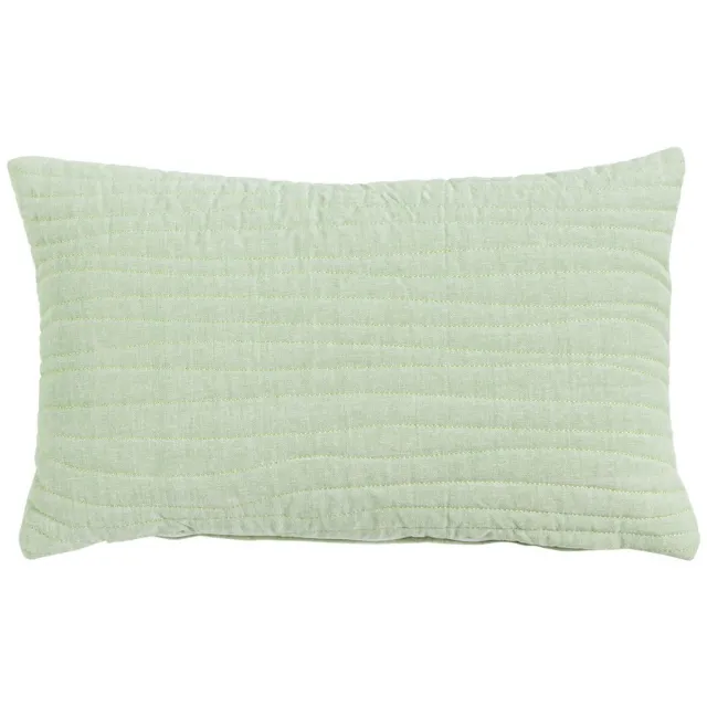 Linen & More Uneven Stitching - sierkussen lichtgroen - 30 x 50 cm